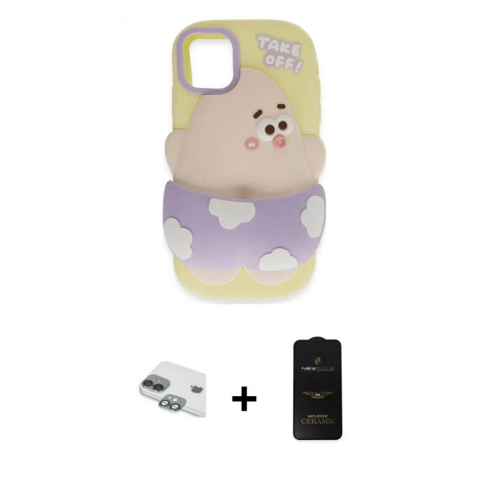 MARSİLYAN™- iPhone 11 Kılıf Akış Yansıma - Siyah 6D Antistatik Mat Seramik Hayalet Nano Ekran Koruyucu + Pers Alüminyum Kamera Lens - YL