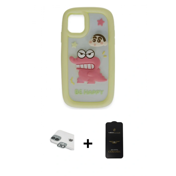 MARSİLYAN™- iPhone 11 Kılıf Akış Yansıma - Siyah 6D Antistatik Mat Seramik Hayalet Nano Ekran Koruyucu + Pers Alüminyum Kamera Lens - YL
