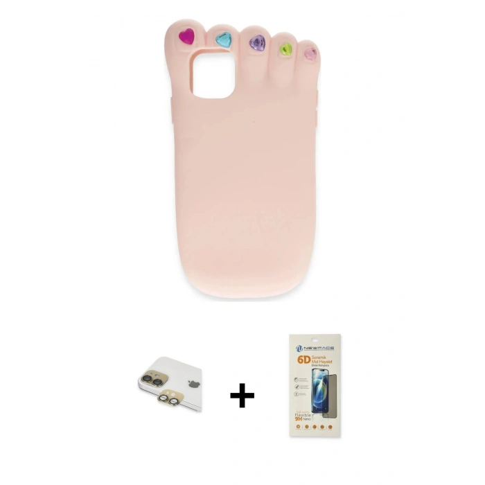 MARSİLYAN™- iPhone 11 Kılıf Akış Yansıma - Siyah 6D Mat Seramik Hayalet Nano Ekran Koruyucu + Pers Alüminyum Kamera Lens - GD