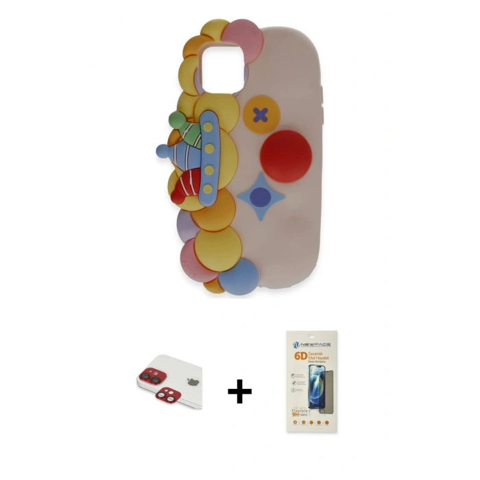 MARSİLYAN™- iPhone 11 Kılıf Akış Yansıma - Siyah 6D Mat Seramik Hayalet Nano Ekran Koruyucu + Pers Alüminyum Kamera Lens - KI