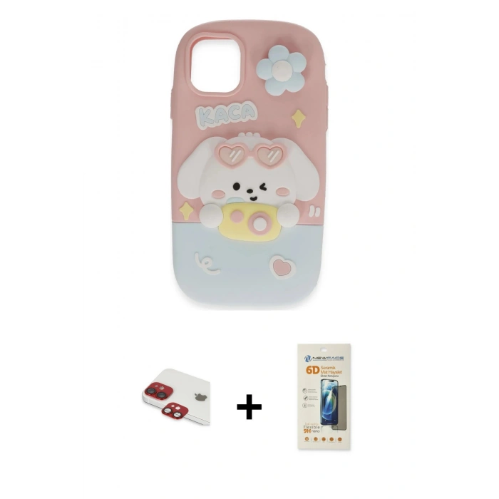 MARSİLYAN™- iPhone 11 Kılıf Akış Yansıma - Siyah 6D Mat Seramik Hayalet Nano Ekran Koruyucu + Pers Alüminyum Kamera Lens - KI