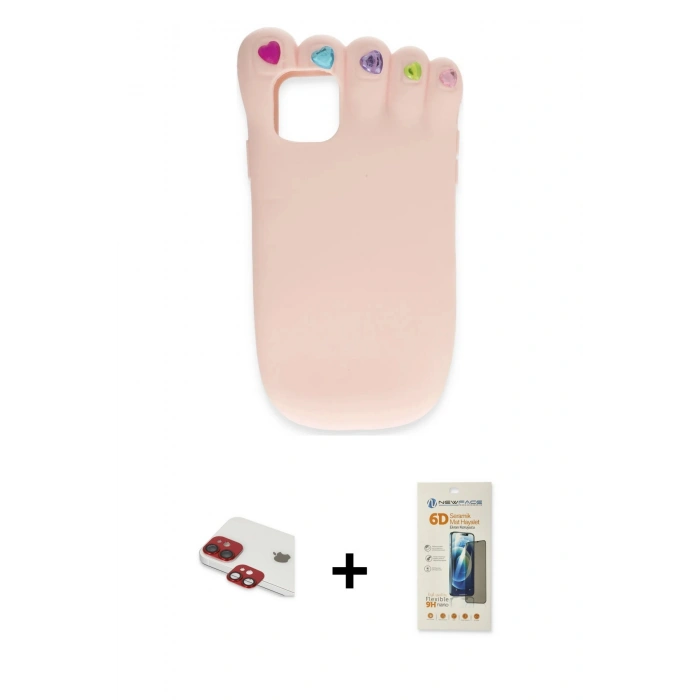 MARSİLYAN™- iPhone 11 Kılıf Akış Yansıma - Siyah 6D Mat Seramik Hayalet Nano Ekran Koruyucu + Pers Alüminyum Kamera Lens - KI