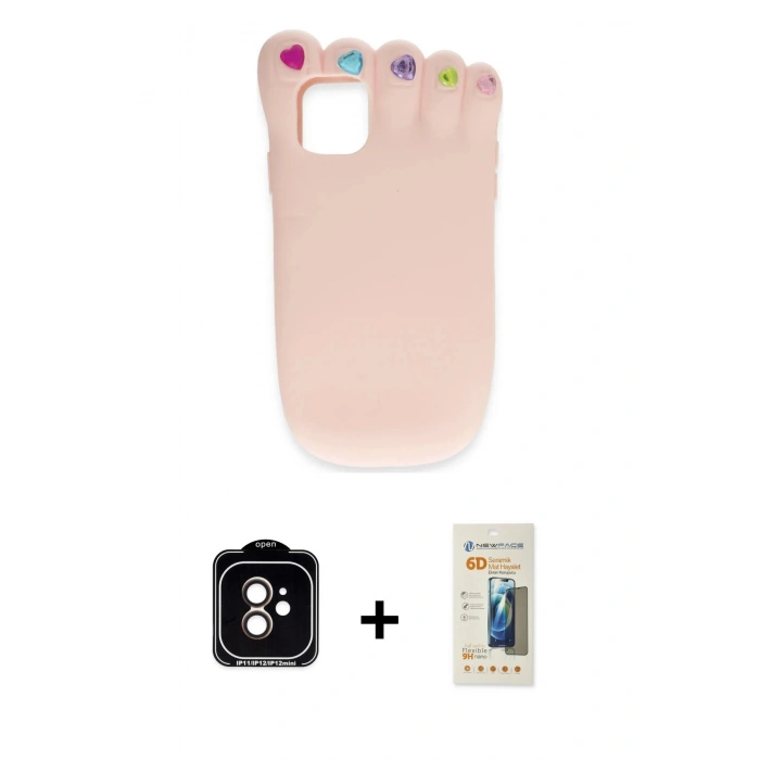 MARSİLYAN™- iPhone 11 Kılıf Akış Yansıma - Siyah 6D Mat Seramik Hayalet Nano Ekran Koruyucu + PVD Metal Kamera Lens - TU