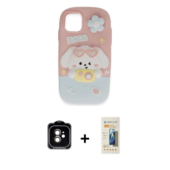 MARSİLYAN™- iPhone 11 Kılıf Akış Yansıma - Siyah 6D Mat Seramik Hayalet Nano Ekran Koruyucu + PVD Metal Kamera Lens - TU