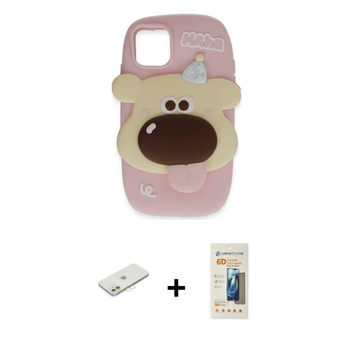 MARSİLYAN™- iPhone 11 Kılıf Akış Yansıma - Siyah 6D Mat Seramik Hayalet Nano Ekran Koruyucu + Renkli Kamera Lens Koruma Cam - TU
