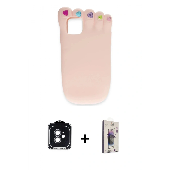 MARSİLYAN™- iPhone 11 Kılıf Akış Yansıma - Siyah Bilvis 3D Cam Ekran Koruyucu + PVD Metal Kamera Lens - SH