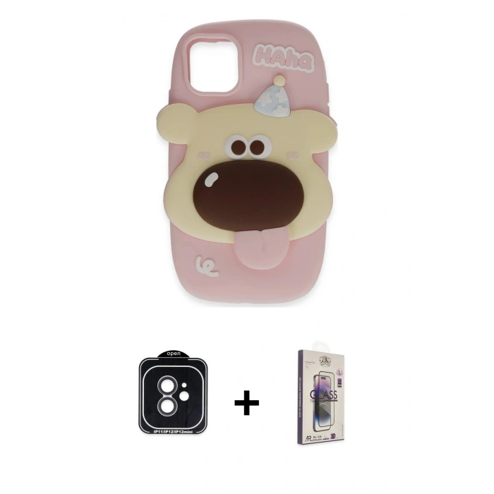 MARSİLYAN™- iPhone 11 Kılıf Akış Yansıma - Siyah Bilvis 3D Cam Ekran Koruyucu + PVD Metal Kamera Lens - SH
