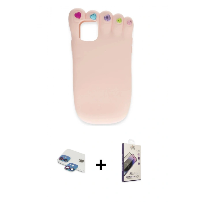 MARSİLYAN™- iPhone 11 Kılıf Akış Yansıma - Siyah Bilvis 3D Mat Cam Ekran Koruyucu + Pers Alüminyum Kamera Lens - GI