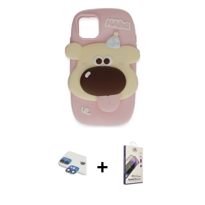 MARSİLYAN™- iPhone 11 Kılıf Akış Yansıma - Siyah Bilvis 3D Mat Cam Ekran Koruyucu + Pers Alüminyum Kamera Lens - GI