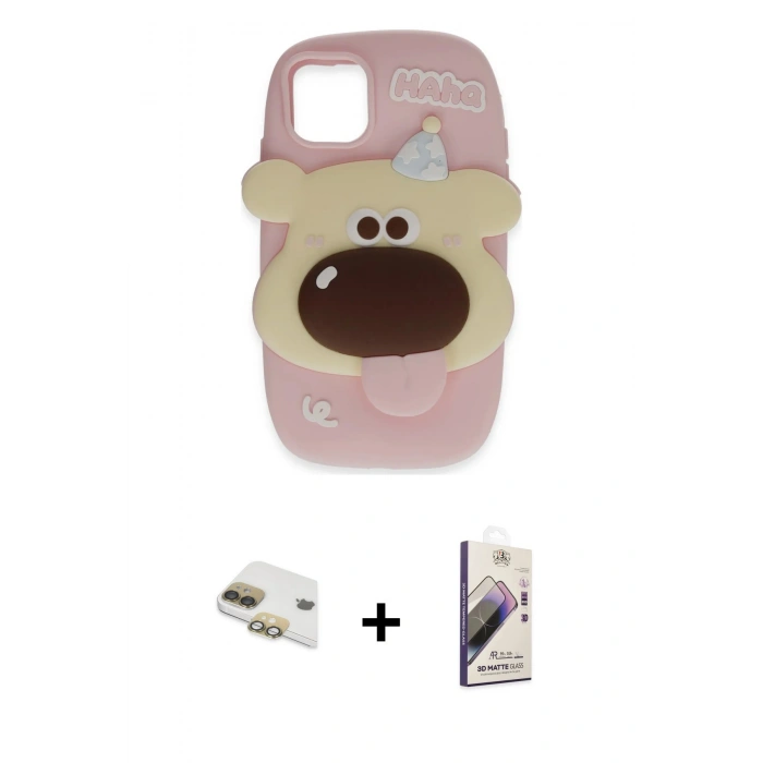 MARSİLYAN™- iPhone 11 Kılıf Akış Yansıma - Siyah Bilvis 3D Mat Cam Ekran Koruyucu + Pers Alüminyum Kamera Lens - GD