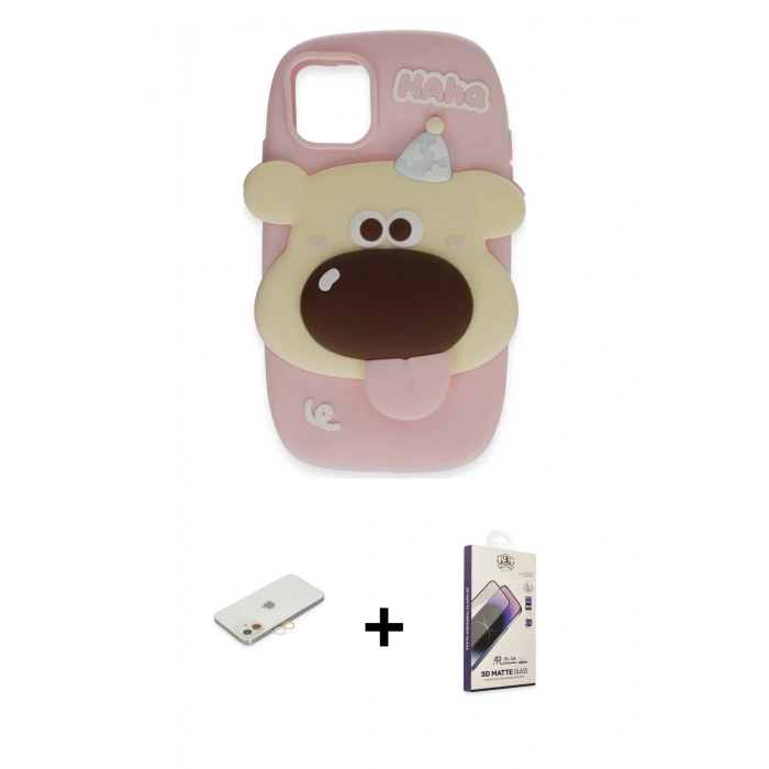 MARSİLYAN™- iPhone 11 Kılıf Akış Yansıma - Siyah Bilvis 3D Mat Cam Ekran Koruyucu + Renkli Kamera Lens Koruma Cam - TU