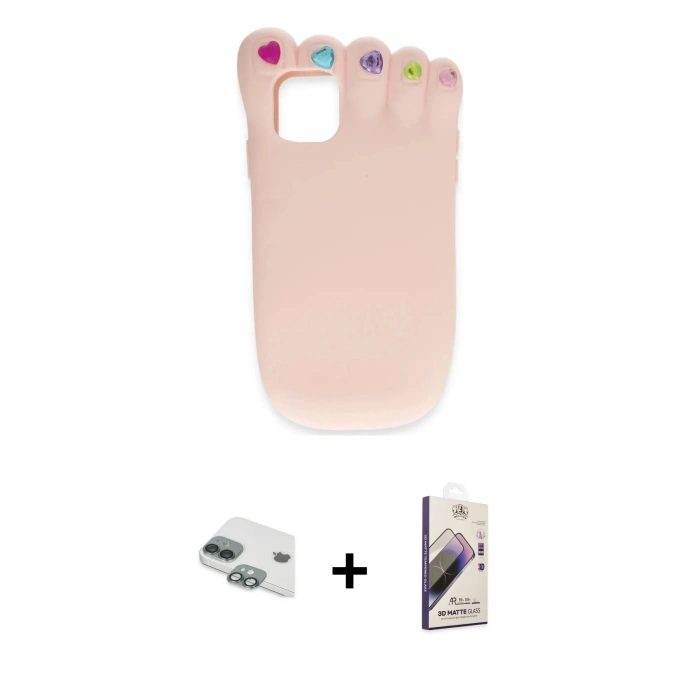 MARSİLYAN™- iPhone 11 Kılıf Akış Yansıma - Siyah Bilvis 3D Mat Cam Ekran Koruyucu + Pers Alüminyum Kamera Lens - YL