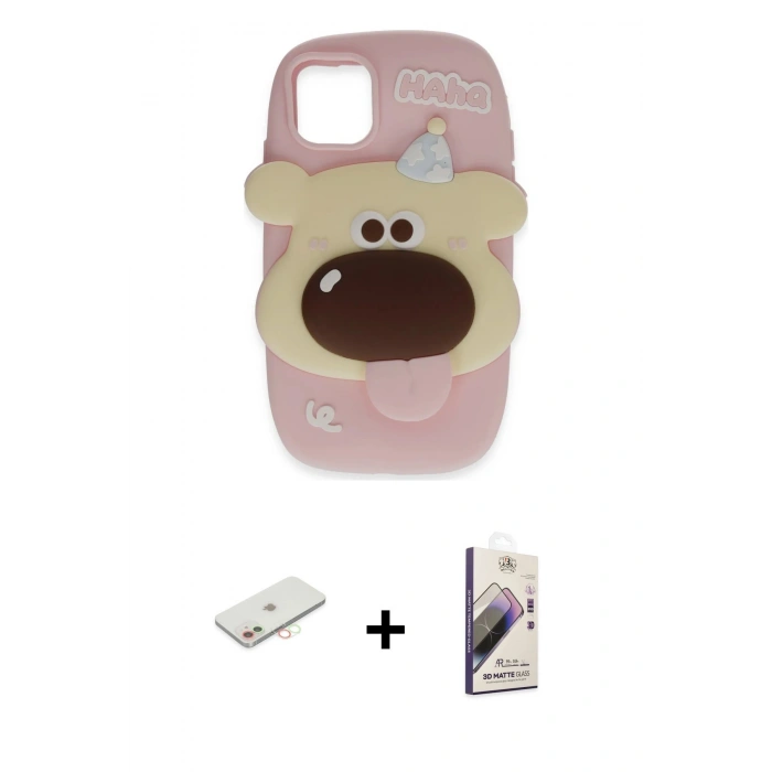 MARSİLYAN™- iPhone 11 Kılıf Akış Yansıma - Siyah Bilvis 3D Mat Cam Ekran Koruyucu + Renkli Kamera Lens Koruma Cam - YL