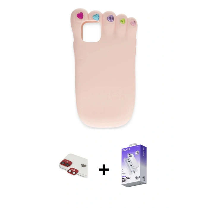 MARSİLYAN™- iPhone 11 Kılıf Akış Yansıma - Siyah Bilvis 5in1 3D Magic Cam Ekran Koruyucu + Pers Alüminyum Kamera Lens - KI