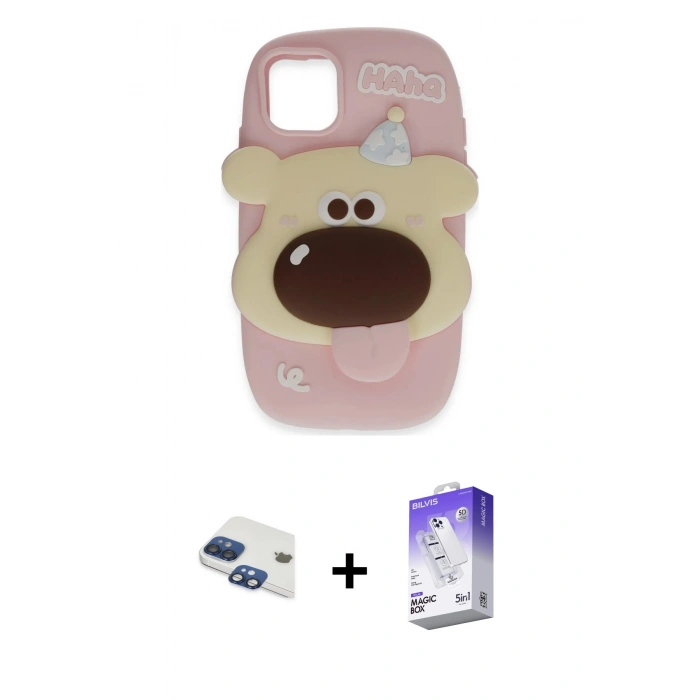 MARSİLYAN™- iPhone 11 Kılıf Akış Yansıma - Siyah Bilvis 5in1 3D Magic Cam Ekran Koruyucu + Lacivert Pers Alüminyum Kamera Lens