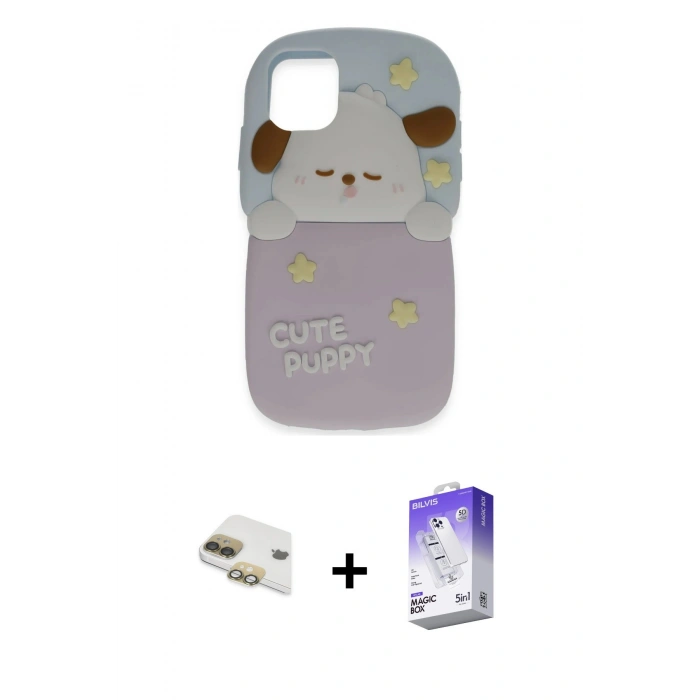 MARSİLYAN™- iPhone 11 Kılıf Akış Yansıma - Siyah Bilvis 5in1 3D Magic Cam Ekran Koruyucu + Pers Alüminyum Kamera Lens - GD