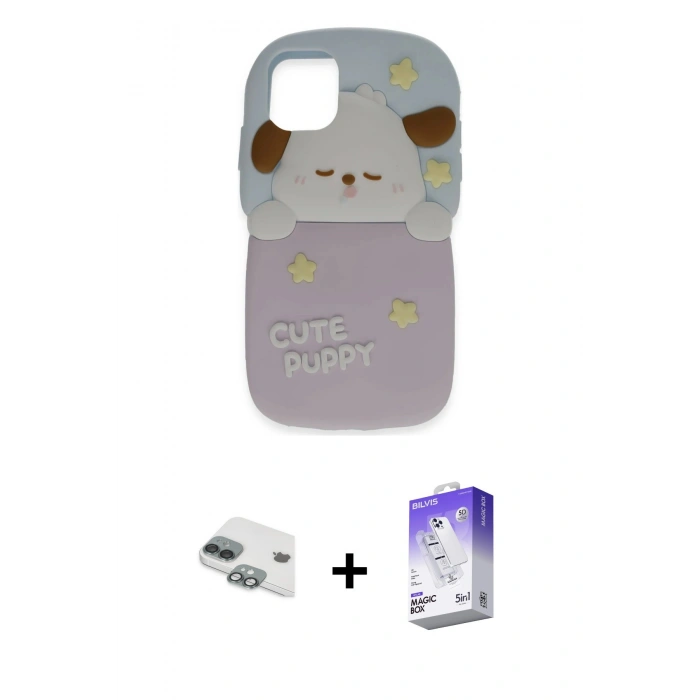 MARSİLYAN™- iPhone 11 Kılıf Akış Yansıma - Siyah Bilvis 5in1 3D Magic Cam Ekran Koruyucu + Pers Alüminyum Kamera Lens - YL
