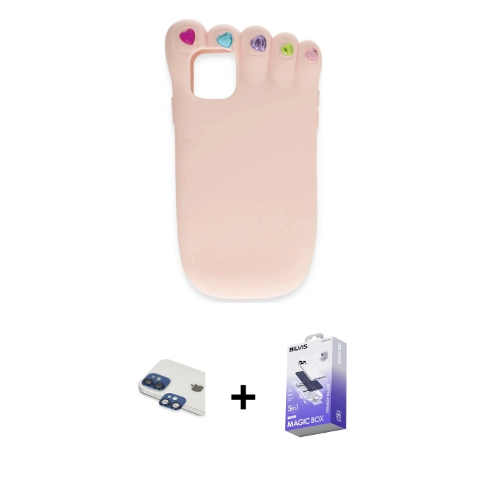 MARSİLYAN™- iPhone 11 Kılıf Akış Yansıma - Siyah Bilvis 5in1 5D Magic Hayalet Cam Ekran Koruyucu + Pers Alüminyum Kamera Lens - LT