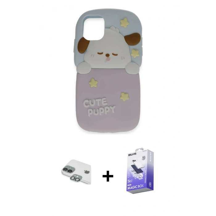 MARSİLYAN™- iPhone 11 Kılıf Akış Yansıma - Siyah Bilvis 5in1 5D Magic Hayalet Cam Ekran Koruyucu + Pers Alüminyum Kamera Lens - YL