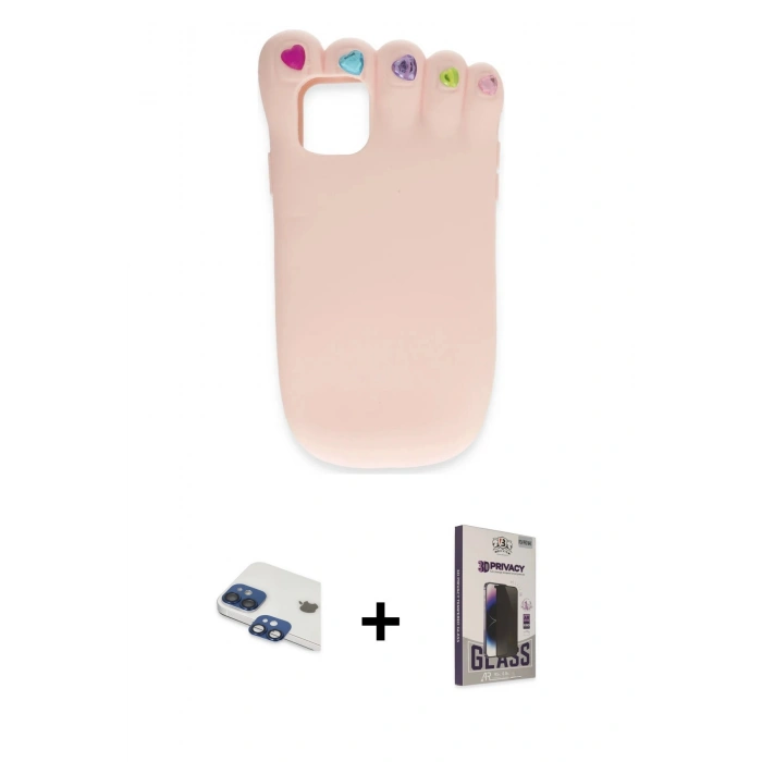 MARSİLYAN™- iPhone 11 Kılıf Akış Yansıma - Siyah Bilvis Hayalet Cam Ekran Koruyucu + Pers Alüminyum Kamera Lens - LT