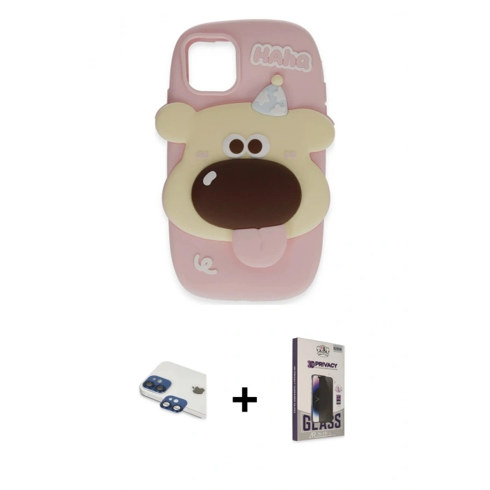 MARSİLYAN™- iPhone 11 Kılıf Akış Yansıma - Siyah Bilvis Hayalet Cam Ekran Koruyucu + Pers Alüminyum Kamera Lens - LT