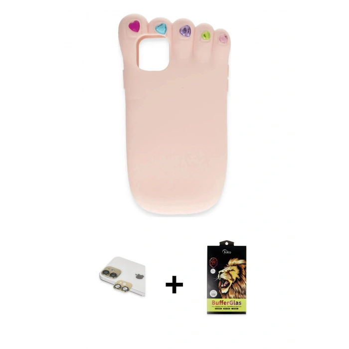MARSİLYAN™- iPhone 11 Kılıf Akış Yansıma - Siyah Buffer Cam Ekran Koruyucu + Pers Alüminyum Kamera Lens - GD