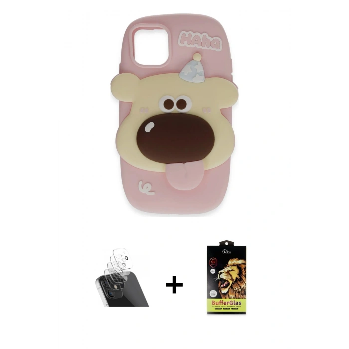 MARSİLYAN™- iPhone 11 Kılıf Akış Yansıma - Siyah Buffer Cam Ekran Koruyucu + Kamera Lens Koruma Cam - SF