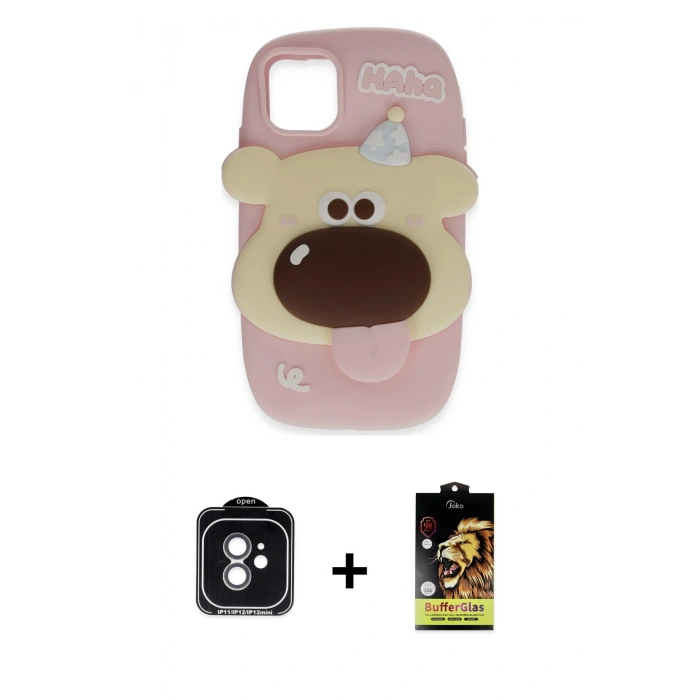 MARSİLYAN™- iPhone 11 Kılıf Akış Yansıma - Siyah Buffer Cam Ekran Koruyucu + PVD Metal Kamera Lens - YL