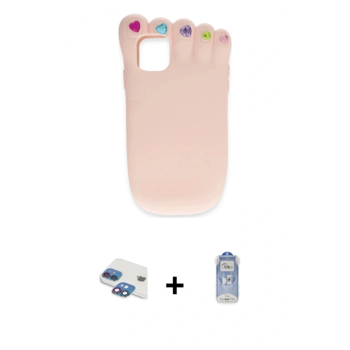 MARSİLYAN™- iPhone 11 Kılıf Akış Yansıma - Siyah Joko Magic 5D Cam + Pers Alüminyum Kamera Lens - GI