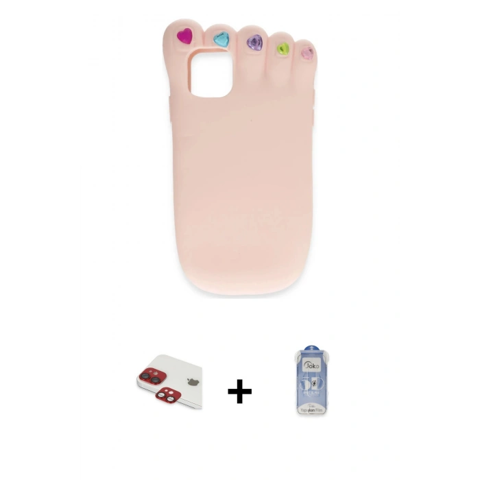 MARSİLYAN™- iPhone 11 Kılıf Akış Yansıma - Siyah Joko Magic 5D Cam + Pers Alüminyum Kamera Lens - KI