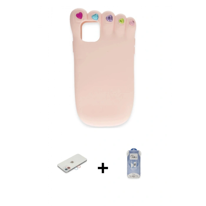 MARSİLYAN™- iPhone 11 Kılıf Akış Yansıma - Siyah Joko Magic 5D Cam + Renkli Kamera Lens Koruma Cam - PE