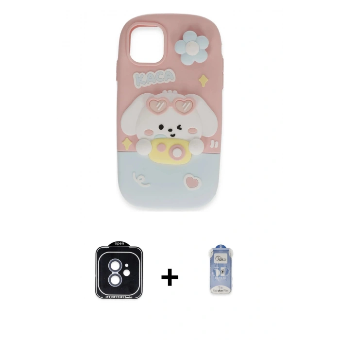 MARSİLYAN™- iPhone 11 Kılıf Akış Yansıma - Siyah Joko Magic 5D Cam + PVD Metal Kamera Lens - MI