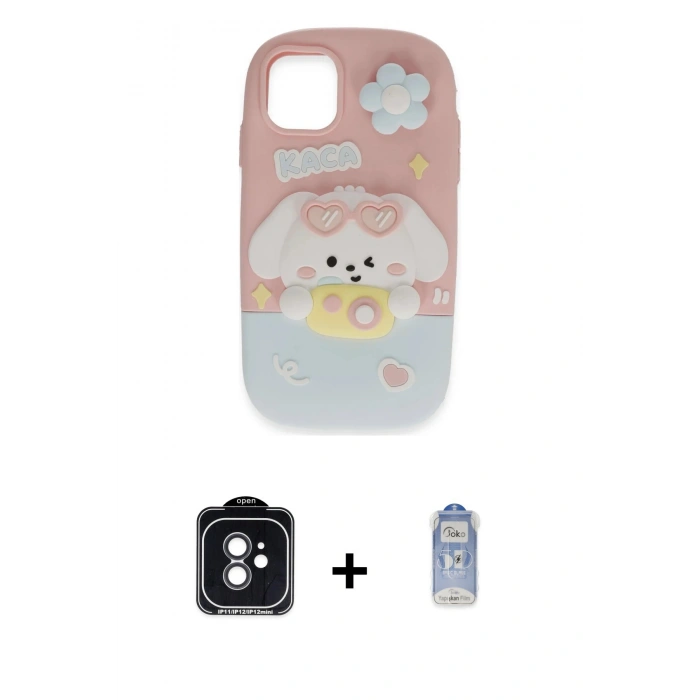 MARSİLYAN™- iPhone 11 Kılıf Akış Yansıma - Siyah Joko Magic 5D Cam + PVD Metal Kamera Lens - SH