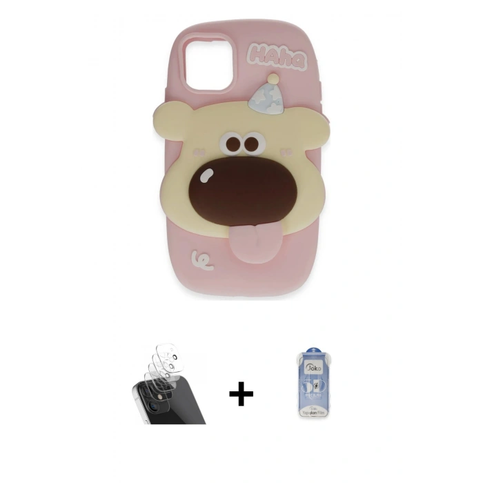 MARSİLYAN™- iPhone 11 Kılıf Akış Yansıma - Siyah Joko Magic 5D Cam + Kamera Lens Koruma Cam - SF