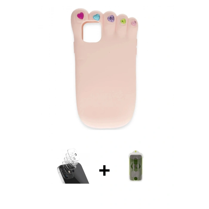 MARSİLYAN™- iPhone 11 Kılıf Akış Yansıma - Siyah Joko Magic 5D Hayalet Cam + Kamera Lens Koruma Cam - SF