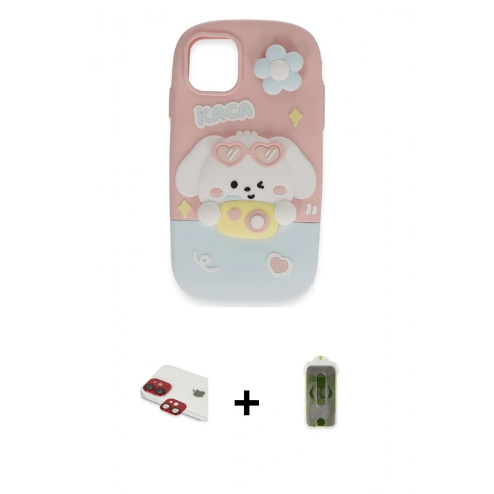 MARSİLYAN™- iPhone 11 Kılıf Akış Yansıma - Siyah Joko Magic 5D Hayalet Cam + Pers Alüminyum Kamera Lens - KI