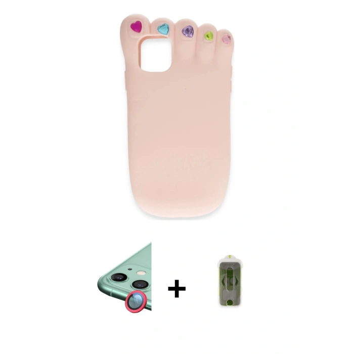 MARSİLYAN™- iPhone 11 Kılıf Akış Yansıma - Siyah Joko Magic 5D Hayalet Cam + Raze Metal Kamera Lens - KI