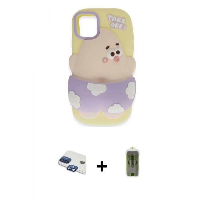 MARSİLYAN™- iPhone 11 Kılıf Akış Yansıma - Siyah Joko Magic 5D Hayalet Cam + Lacivert Pers Alüminyum Kamera Lens