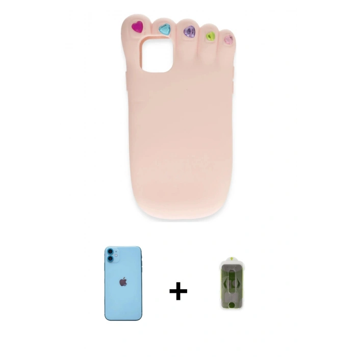 MARSİLYAN™- iPhone 11 Kılıf Akış Yansıma - Siyah Joko Magic 5D Hayalet Cam + Neon Fosforlu Kamera Lens - MI