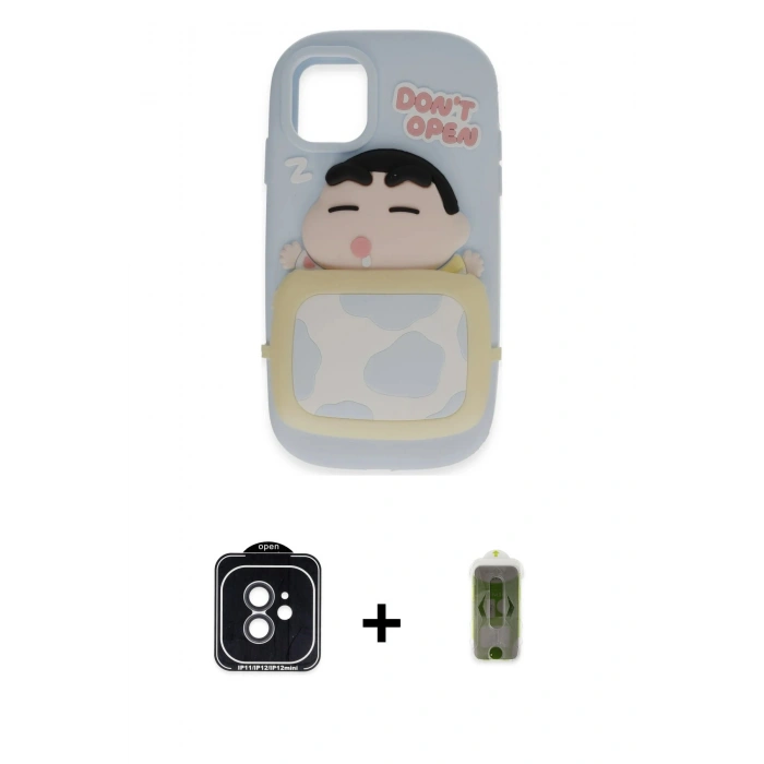 MARSİLYAN™- iPhone 11 Kılıf Akış Yansıma - Siyah Joko Magic 5D Hayalet Cam + PVD Metal Kamera Lens - SH