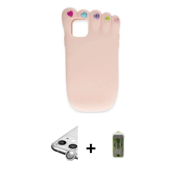 MARSİLYAN™- iPhone 11 Kılıf Akış Yansıma - Siyah Joko Magic 5D Hayalet Cam + Raze Metal Kamera Lens - GS