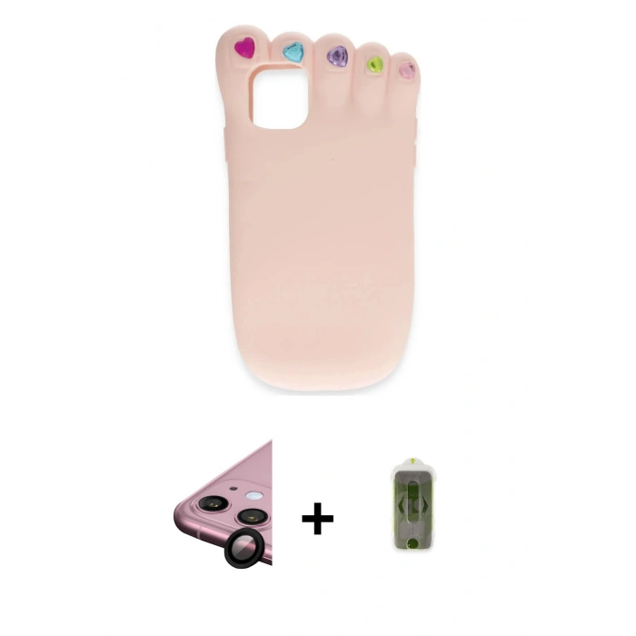 MARSİLYAN™- iPhone 11 Kılıf Akış Yansıma - Siyah Joko Magic 5D Hayalet Cam + Raze Metal Kamera Lens - SH