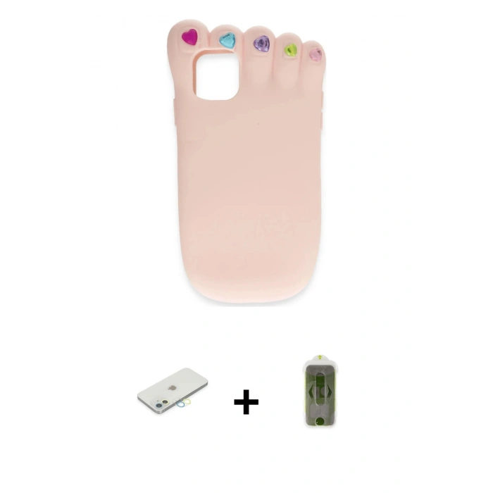 MARSİLYAN™- iPhone 11 Kılıf Akış Yansıma - Siyah Joko Magic 5D Hayalet Cam + Renkli Kamera Lens Koruma Cam - SI