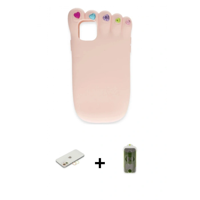 MARSİLYAN™- iPhone 11 Kılıf Akış Yansıma - Siyah Joko Magic 5D Hayalet Cam + Renkli Kamera Lens Koruma Cam - SI