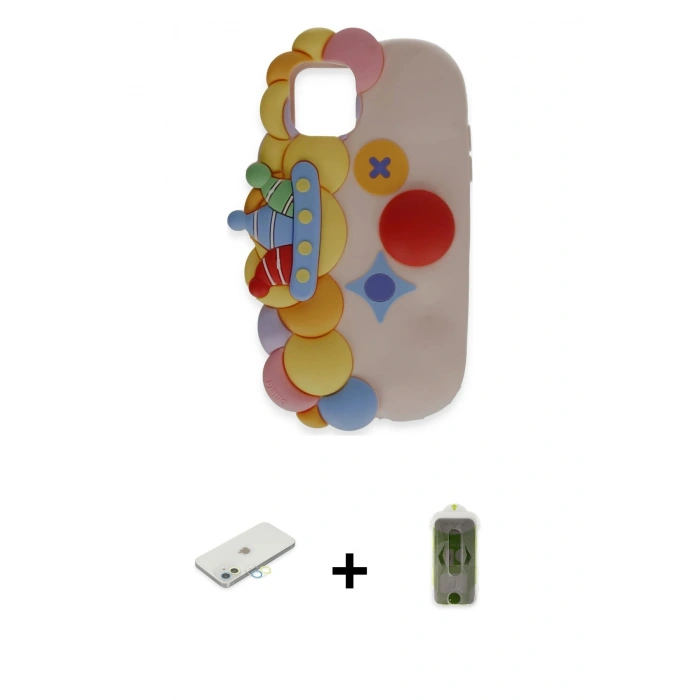 MARSİLYAN™- iPhone 11 Kılıf Akış Yansıma - Siyah Joko Magic 5D Hayalet Cam + Renkli Kamera Lens Koruma Cam - SI
