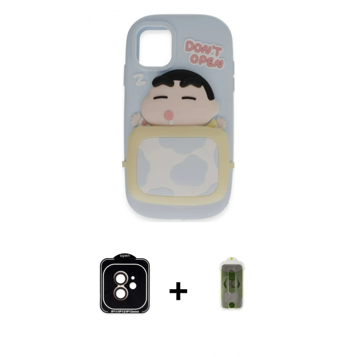 MARSİLYAN™- iPhone 11 Kılıf Akış Yansıma - Siyah Joko Magic 5D Hayalet Cam + PVD Metal Kamera Lens - TU