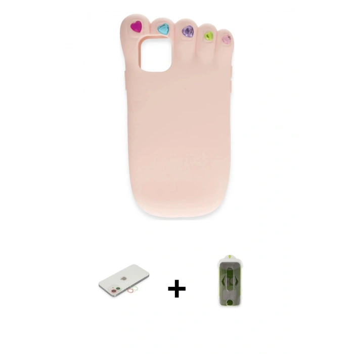MARSİLYAN™- iPhone 11 Kılıf Akış Yansıma - Siyah Joko Magic 5D Hayalet Cam + Renkli Kamera Lens Koruma Cam - YL