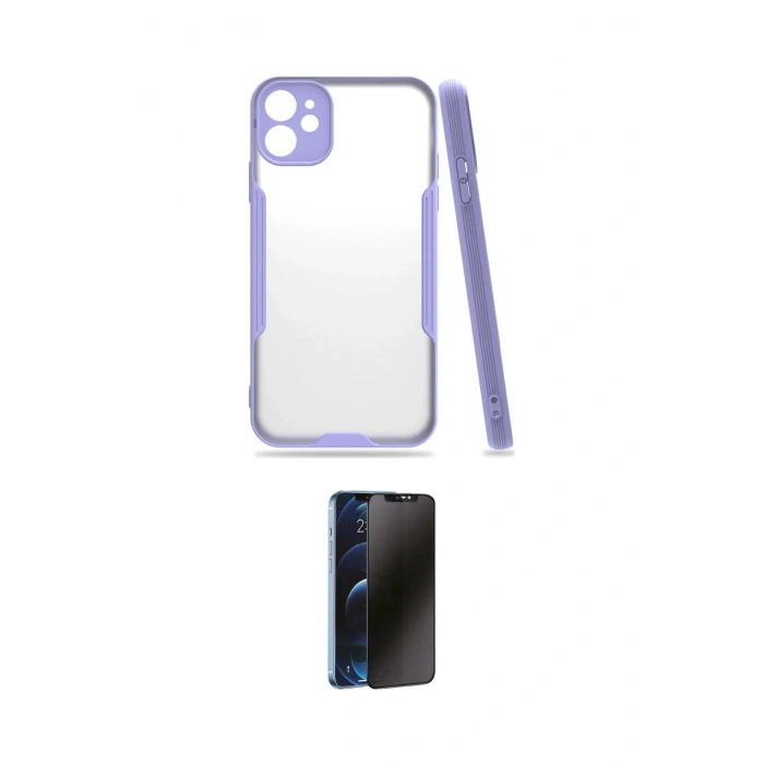MARSİLYAN™- iPhone 11 Kılıf Atlas Asil Serisi - Siyah 3D Antistatik Hayalet Cam Ekran Koruyucu