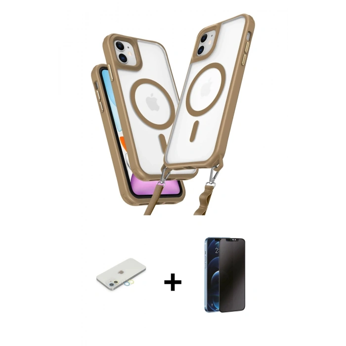 MARSİLYAN™- iPhone 11 Kılıf Atlas Doku Koleksiyonu - Siyah 3D Antistatik Hayalet Cam Ekran Koruyucu + Renkli Kamera Lens Koruma Cam - SI