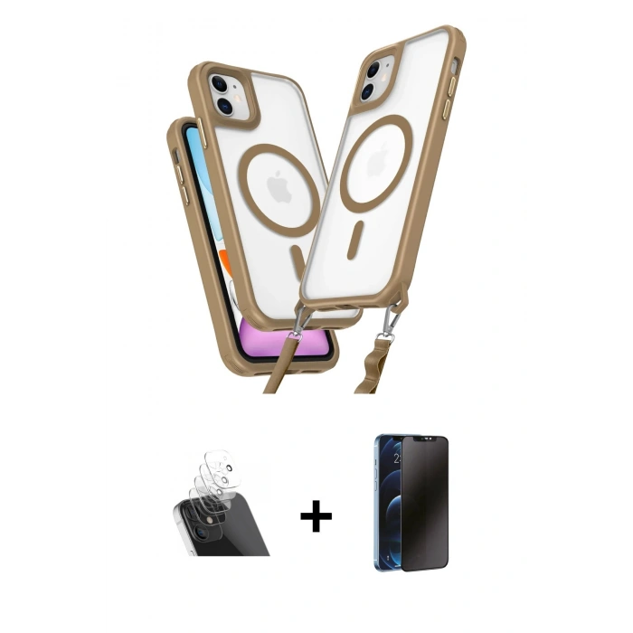 MARSİLYAN™- iPhone 11 Kılıf Atlas Doku Koleksiyonu - Siyah 3D Antistatik Hayalet Cam Ekran Koruyucu + Kamera Lens Koruma Cam - SF